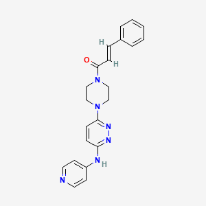 (E)-3-phenyl-1-(4-(6-(pyridin-4-ylamino)pyridazin-3-yl)piperazin-1-yl)prop-2-en-1-one