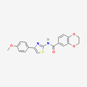 molecular formula C19H16N2O4S B2461412 N-(4-(4-methoxyphenyl)thiazol-2-yl)-2,3-dihydrobenzo[b][1,4]dioxine-6-carboxamide CAS No. 477550-42-8
