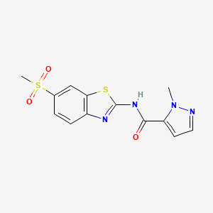 1-methyl-N-(6-(methylsulfonyl)benzo[d]thiazol-2-yl)-1H-pyrazole-5-carboxamide