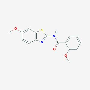 molecular formula C16H14N2O3S B246142 2-methoxy-N-(6-methoxy-1,3-benzothiazol-2-yl)benzamide 