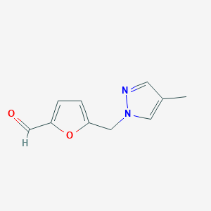 molecular formula C10H10N2O2 B2461420 5-[(4-Methyl-1H-pyrazol-1-YL)methyl]-2-furaldehyde CAS No. 1006471-98-2