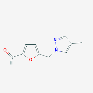 molecular formula C10H10N2O2 B2461420 5-[(4-Metil-1H-pirazol-1-YL)metil]-2-furaldehído CAS No. 1006471-98-2