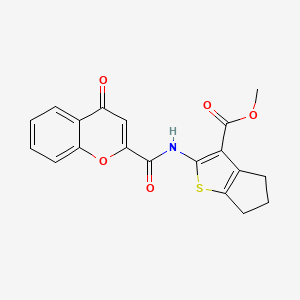 methyl 2-[(4-oxochromene-2-carbonyl)amino]-5,6-dihydro-4H-cyclopenta[b]thiophene-3-carboxylate