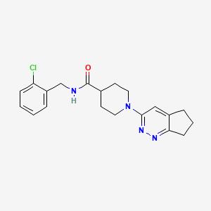 molecular formula C20H23ClN4O B2461433 N-[(2-chlorophenyl)methyl]-1-{5H,6H,7H-cyclopenta[c]pyridazin-3-yl}piperidine-4-carboxamide CAS No. 2097899-64-2