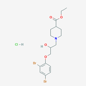 Ethyl 1-(3-(2,4-dibromophenoxy)-2-hydroxypropyl)piperidine-4-carboxylate hydrochloride