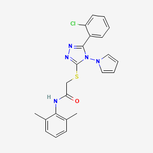 molecular formula C22H20ClN5OS B2461439 2-{[5-(2-chlorophenyl)-4-(1H-pyrrol-1-yl)-4H-1,2,4-triazol-3-yl]sulfanyl}-N-(2,6-dimethylphenyl)acetamide CAS No. 886926-52-9