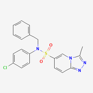 molecular formula C20H17ClN4O2S B2461442 N-benzyl-N-(4-chlorophenyl)-3-methyl-[1,2,4]triazolo[4,3-a]pyridine-6-sulfonamide CAS No. 1251705-05-1