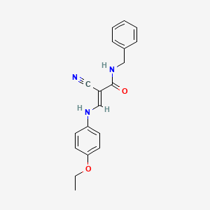 molecular formula C19H19N3O2 B2461459 (2E)-N-benzyl-2-cyano-3-[(4-ethoxyphenyl)amino]prop-2-enamide CAS No. 881559-19-9