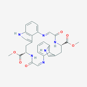 molecular formula C28H26N6O6 B246148 (9S,20S)-7,18-Dioxo-7,8,9,10,18,19,20,21-octahydro-1,22:12,11-bis(epiminometheno)-5,8,16,19-tetraazadibenzo[a,j]cyclooctadecene-9,20-dicarboxylic acid dimethyl ester 