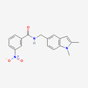 molecular formula C18H17N3O3 B2461485 N-((1,2-二甲基-1H-吲哚-5-基)甲基)-3-硝基苯甲酰胺 CAS No. 892473-85-7