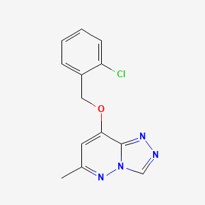 molecular formula C13H11ClN4O B2461488 8-((2-Chlorobenzyl)oxy)-6-methyl-[1,2,4]triazolo[4,3-b]pyridazine CAS No. 2034574-92-8