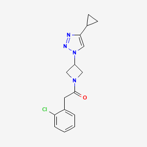 molecular formula C16H17ClN4O B2461489 2-(2-chlorophenyl)-1-(3-(4-cyclopropyl-1H-1,2,3-triazol-1-yl)azetidin-1-yl)ethanone CAS No. 2097858-61-0