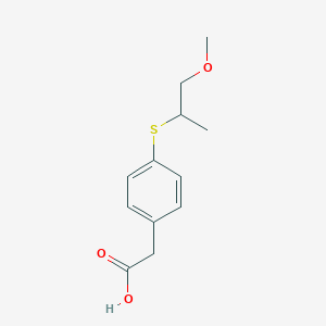 molecular formula C12H16O3S B2461490 2-{4-[(1-Methoxypropan-2-yl)sulfanyl]phenyl}acetic acid CAS No. 1340319-61-0