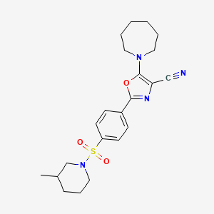5-(Azepan-1-yl)-2-(4-((3-methylpiperidin-1-yl)sulfonyl)phenyl)oxazole-4-carbonitrile