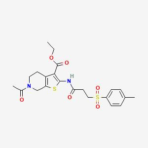Ethyl 6-acetyl-2-(3-tosylpropanamido)-4,5,6,7-tetrahydrothieno[2,3-c]pyridine-3-carboxylate