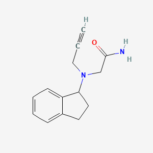 molecular formula C14H16N2O B2461500 2-[(2,3-dihydro-1H-inden-1-yl)(prop-2-yn-1-yl)amino]acetamide CAS No. 1197516-89-4