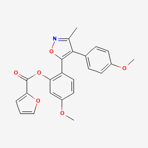 molecular formula C23H19NO6 B2461506 5-Methoxy-2-[4-(4-methoxyphenyl)-3-methyl-1,2-oxazol-5-yl]phenyl furan-2-carboxylate CAS No. 890634-42-1