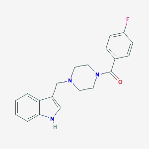 molecular formula C20H20FN3O B246151 3-{[4-(4-fluorobenzoyl)-1-piperazinyl]methyl}-1H-indole 