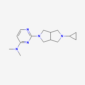 molecular formula C15H23N5 B2461511 2-(5-cyclopropylhexahydropyrrolo[3,4-c]pyrrol-2(1H)-yl)-N,N-dimethylpyrimidin-4-amine CAS No. 2197492-97-8