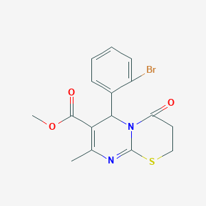 molecular formula C16H15BrN2O3S B2461531 methyl 6-(2-bromophenyl)-8-methyl-4-oxo-3,4-dihydro-2H,6H-pyrimido[2,1-b][1,3]thiazine-7-carboxylate CAS No. 609794-71-0