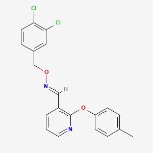 molecular formula C20H16Cl2N2O2 B2461532 2-(4-methylphenoxy)nicotinaldehyde O-(3,4-dichlorobenzyl)oxime CAS No. 478030-92-1