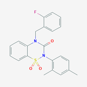 2-(2,4-dimethylphenyl)-4-(2-fluorobenzyl)-2H-benzo[e][1,2,4]thiadiazin-3(4H)-one 1,1-dioxide