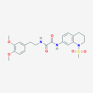 molecular formula C22H27N3O6S B2461537 N1-(3,4-dimethoxyphenethyl)-N2-(1-(methylsulfonyl)-1,2,3,4-tetrahydroquinolin-7-yl)oxalamide CAS No. 941940-23-4