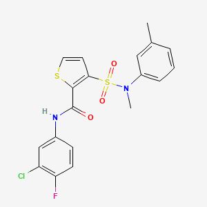 N-(3-chloro-4-fluorophenyl)-3-[methyl(3-methylphenyl)sulfamoyl]thiophene-2-carboxamide
