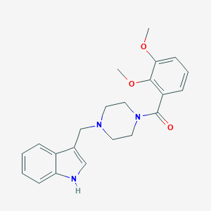 molecular formula C22H25N3O3 B246154 3-{[4-(2,3-dimethoxybenzoyl)-1-piperazinyl]methyl}-1H-indole 