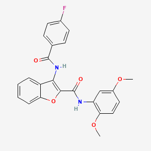 molecular formula C24H19FN2O5 B2461542 N-(2,5-dimethoxyphenyl)-3-(4-fluorobenzamido)benzofuran-2-carboxamide CAS No. 888465-90-5