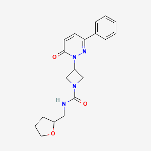 molecular formula C19H22N4O3 B2461560 N-(Oxolan-2-ylmethyl)-3-(6-oxo-3-phenylpyridazin-1-yl)azetidine-1-carboxamide CAS No. 2380173-19-1
