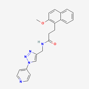 molecular formula C22H21N5O2 B2461562 3-(2-methoxynaphthalen-1-yl)-N-((1-(pyridin-4-yl)-1H-1,2,3-triazol-4-yl)methyl)propanamide CAS No. 2034379-75-2