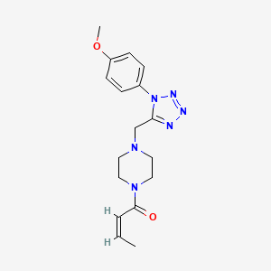 molecular formula C17H22N6O2 B2461564 (Z)-1-(4-((1-(4-methoxyphenyl)-1H-tetrazol-5-yl)methyl)piperazin-1-yl)but-2-en-1-one CAS No. 1049454-26-3