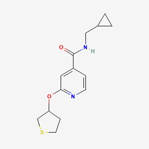 molecular formula C14H18N2O2S B2461566 N-(cyclopropylmethyl)-2-((tetrahydrothiophen-3-yl)oxy)isonicotinamide CAS No. 2034240-50-9