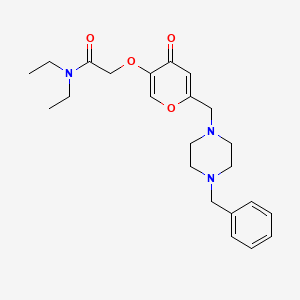 molecular formula C23H31N3O4 B2461570 2-[6-[(4-benzylpiperazin-1-yl)methyl]-4-oxopyran-3-yl]oxy-N,N-diethylacetamide CAS No. 898418-10-5
