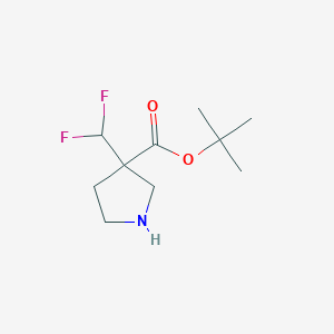 molecular formula C10H17F2NO2 B2461571 Tert-butyl 3-(difluoromethyl)pyrrolidine-3-carboxylate CAS No. 2248369-11-9