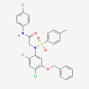 2-{5-(benzyloxy)-2,4-dichloro[(4-methylphenyl)sulfonyl]anilino}-N-(4-chlorophenyl)acetamide