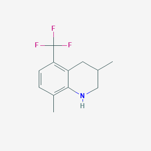 molecular formula C12H14F3N B2461575 3,8-Dimethyl-5-(trifluoromethyl)-1,2,3,4-tetrahydroquinoline CAS No. 2155855-95-9