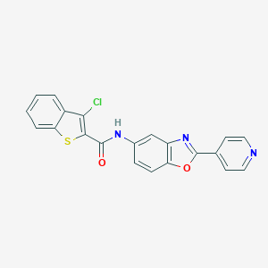 molecular formula C21H12ClN3O2S B246160 3-chloro-N-(2-pyridin-4-yl-1,3-benzoxazol-5-yl)-1-benzothiophene-2-carboxamide 