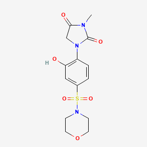 molecular formula C14H17N3O6S B2461615 1-(2-Hydroxy-4-(morpholinosulfonyl)phenyl)-3-methylimidazolidine-2,4-dione CAS No. 1710283-47-8