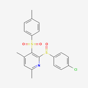 molecular formula C20H18ClNO3S2 B2461623 2-[(4-Chlorophenyl)sulfinyl]-4,6-dimethyl-3-pyridinyl 4-methylphenyl sulfone CAS No. 477762-79-1
