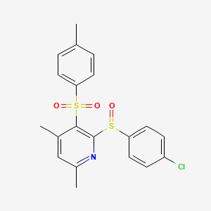 molecular formula C20H18ClNO3S2 B2461623 2-(4-chlorobenzenesulfinyl)-4,6-dimethyl-3-(4-methylbenzenesulfonyl)pyridine CAS No. 477762-79-1