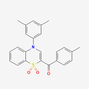 molecular formula C24H21NO3S B2461624 [4-(3,5-dimethylphenyl)-1,1-dioxido-4H-1,4-benzothiazin-2-yl](4-methylphenyl)methanone CAS No. 1114652-55-9