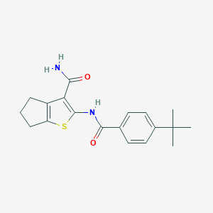 molecular formula C19H22N2O2S B246163 2-[(4-tert-butylbenzoyl)amino]-5,6-dihydro-4H-cyclopenta[b]thiophene-3-carboxamide 
