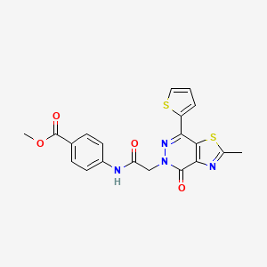 methyl 4-(2-(2-methyl-4-oxo-7-(thiophen-2-yl)thiazolo[4,5-d]pyridazin-5(4H)-yl)acetamido)benzoate