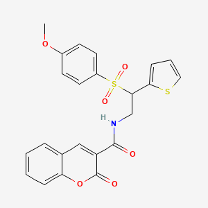 N-(2-((4-methoxyphenyl)sulfonyl)-2-(thiophen-2-yl)ethyl)-2-oxo-2H-chromene-3-carboxamide