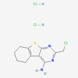molecular formula C11H14Cl3N3S B2461641 2-(Chloromethyl)-5,6,7,8-tetrahydro[1]benzothieno[2,3-d]pyrimidin-4-amine dihydrochloride CAS No. 1609409-38-2