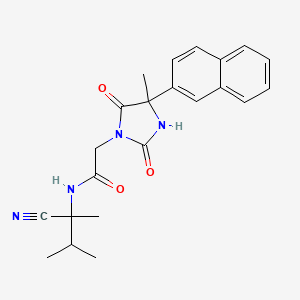 molecular formula C22H24N4O3 B2461647 N-(2-Cyano-3-methylbutan-2-yl)-2-(4-methyl-4-naphthalen-2-yl-2,5-dioxoimidazolidin-1-yl)acetamide CAS No. 1172436-03-1