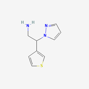molecular formula C9H11N3S B2461652 2-Pyrazol-1-yl-2-thiophen-3-ylethanamine CAS No. 1247201-57-5