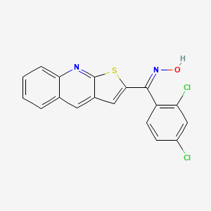 molecular formula C18H10Cl2N2OS B2461659 (2,4-Dichlorophenyl)(thieno[2,3-b]quinolin-2-yl)methanone oxime CAS No. 692737-17-0